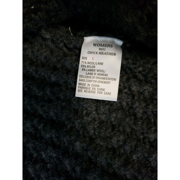 Women’s Woolrich Open Front Cardigan Gray Sweater Lg thick Wool - Picture 3 of 11